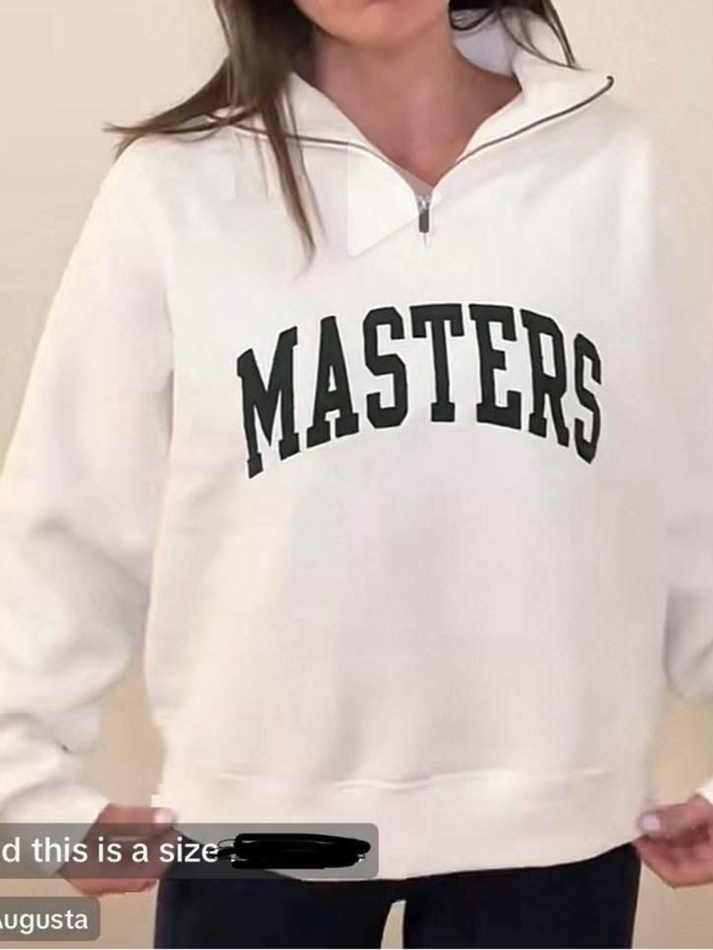 ISO 2026 Masters White Quarter-Zip Pullover Sweater